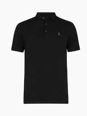 AllSaints Black 100% Cotton Reform Polo Shirt - Image 5 of 5
