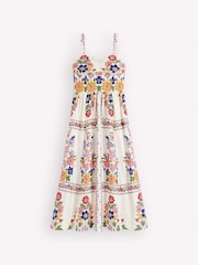 Boden Green Fit and Flare Midi Dress - Image 1 of 1