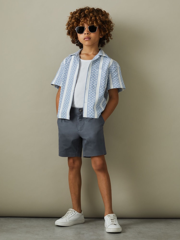 Reiss Airforce Blue Wicket 3-9 yrs Casual Chino Shorts - Image 1 of 4