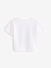 White/Blue Sequin Flowers T-Shirt (3-16yrs) - Image 5 of 6