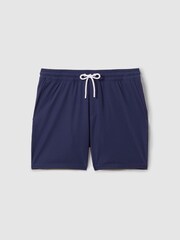 Reiss Lapis Blue Shore Plain Drawstring Waist Swim Shorts - Image 2 of 5
