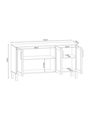 French Connection Mango Wood and Rattan Large Chamak Sideboard - Image 4 of 11
