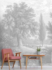Woodchip & Magnolia Grey Garden of Eden Mural Wallpaper - Image 1 of 2