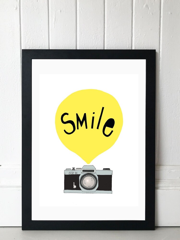 East End Prints Black Smile Framed Print - Image 1 of 4 East End Prints Black Smile Framed Print - Image 1 of 4