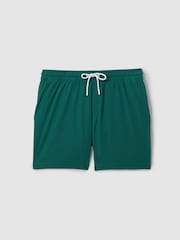 Reiss Teal Shore Plain Drawstring Waist Swim Shorts - Image 2 of 6