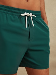 Reiss Teal Shore Plain Drawstring Waist Swim Shorts - Image 4 of 6