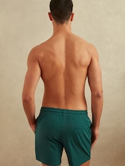 Reiss Teal Shore Plain Drawstring Waist Swim Shorts - Image 5 of 6