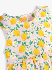 JoJo Maman Bébé Pink Lemon Floral With Pet In Pocket Summer Dress - Image 3 of 4