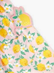 JoJo Maman Bébé Pink Lemon Floral With Pet In Pocket Summer Dress - Image 4 of 4