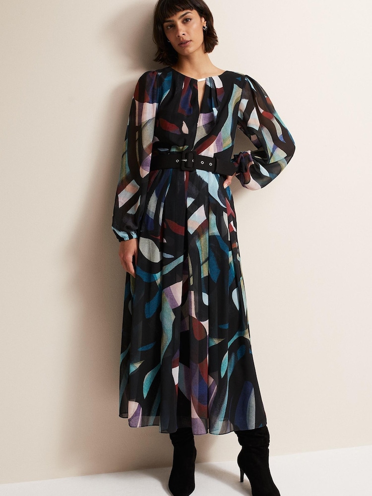 Phase Eight Black Sky Abstract Maxi Dress - Image 1 of 6