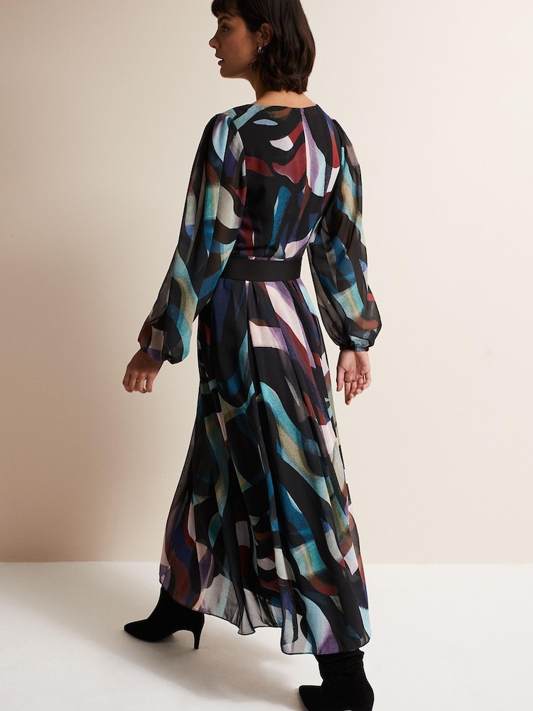 Phase Eight Black Sky Abstract Maxi Dress - Image 2 of 6