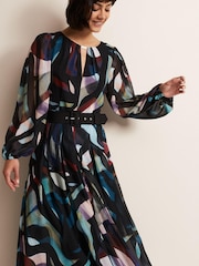 Phase Eight Black Sky Abstract Maxi Dress - Image 3 of 6