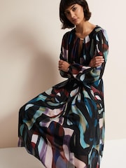 Phase Eight Black Sky Abstract Maxi Dress - Image 4 of 6