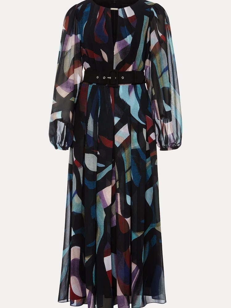 Phase Eight Black Sky Abstract Maxi Dress - Image 6 of 6