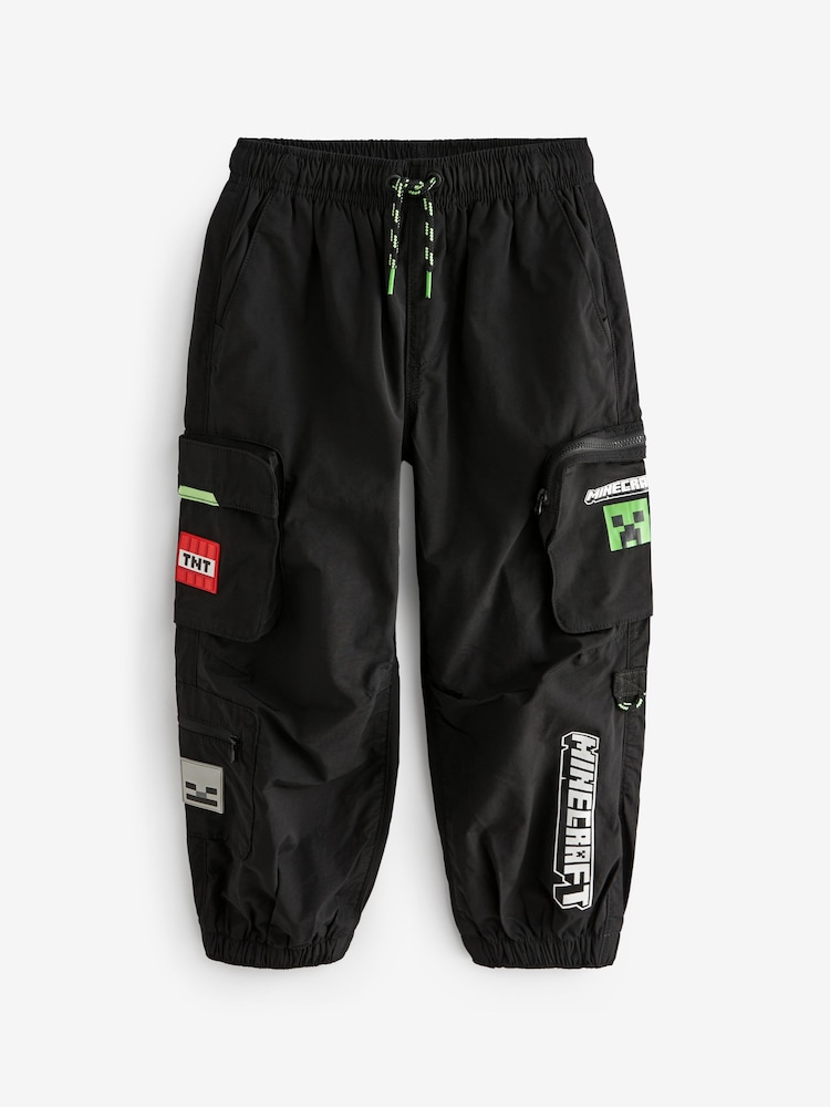 Black Minecraft Cargo Trousers (4-14yrs) - Image 1 of 4