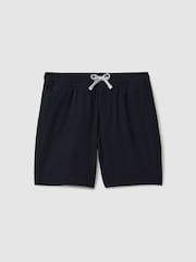 Reiss Navy Shore 3-9 yrs Plain Drawstring Waist Swim Shorts - Image 2 of 4