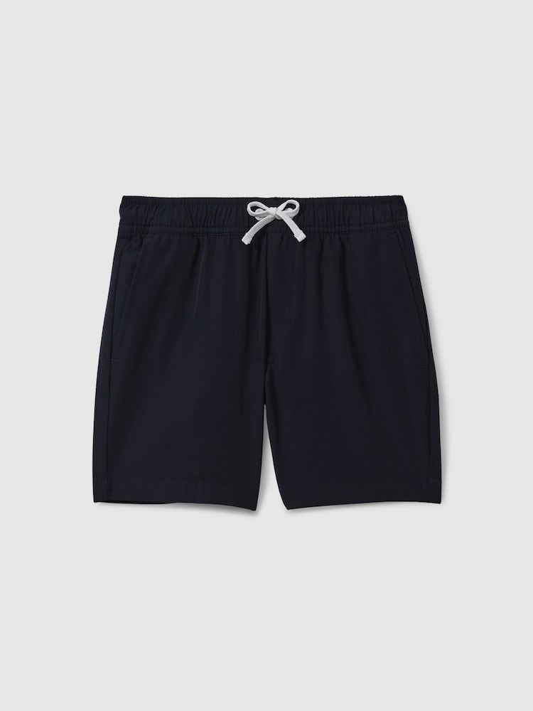 Reiss Navy Shore 3-9 yrs Plain Drawstring Waist Swim Shorts - Image 2 of 4 Reiss Navy Shore 3-9 yrs Plain Drawstring Waist Swim Shorts - Image 2 of 4