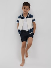 Reiss Navy Shore 3-9 yrs Plain Drawstring Waist Swim Shorts - Image 3 of 4