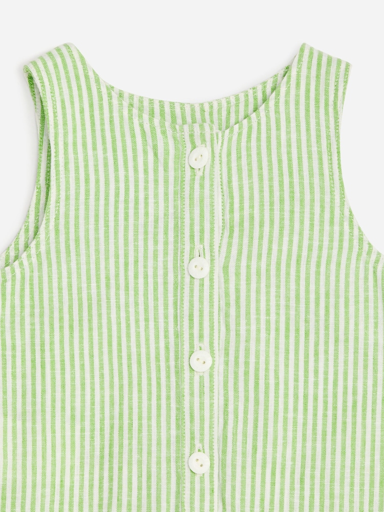 ARKET Green Cotton-Linen Dungarees - Image 2 of 2 ARKET Green Cotton-Linen Dungarees - Image 2 of 2