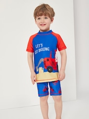 Harry Bear Blue Boys Tractor Two Piece Swim Set - Image 2 of 3