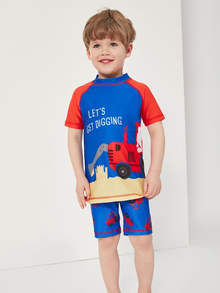 Harry Bear Blue Boys Tractor Two Piece Swim Set - Image 2 of 3
