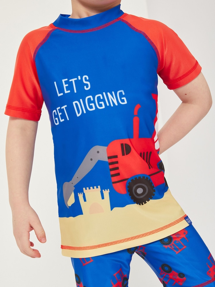 Harry Bear Blue Boys Tractor Two Piece Swim Set - Image 3 of 3