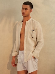 Reiss Pale Pink Shore Plain Drawstring Waist Swim Shorts - Image 1 of 1