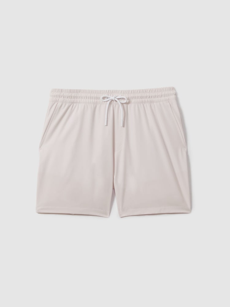 Reiss Pale Pink Shore Plain Drawstring Waist Swim Shorts - Image 2 of 6