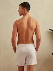 Reiss Pale Pink Shore Plain Drawstring Waist Swim Shorts - Image 5 of 6