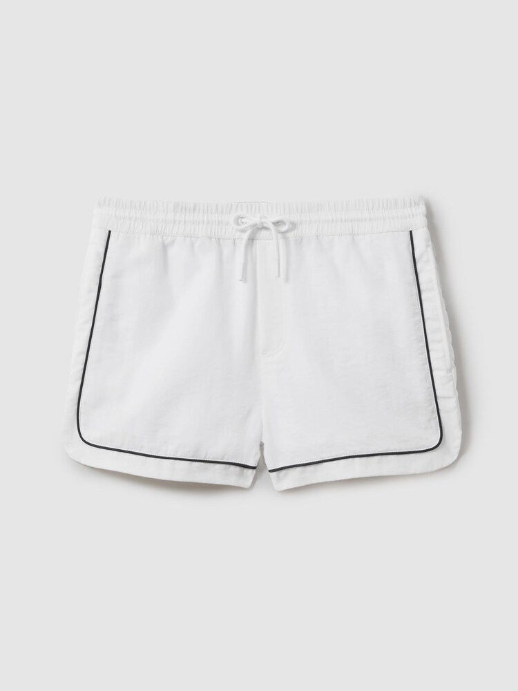 Reiss White Azure Piped Drawstring Swim Shorts - Image 2 of 6