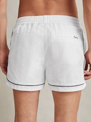 Reiss White Azure Piped Drawstring Swim Shorts - Image 5 of 6