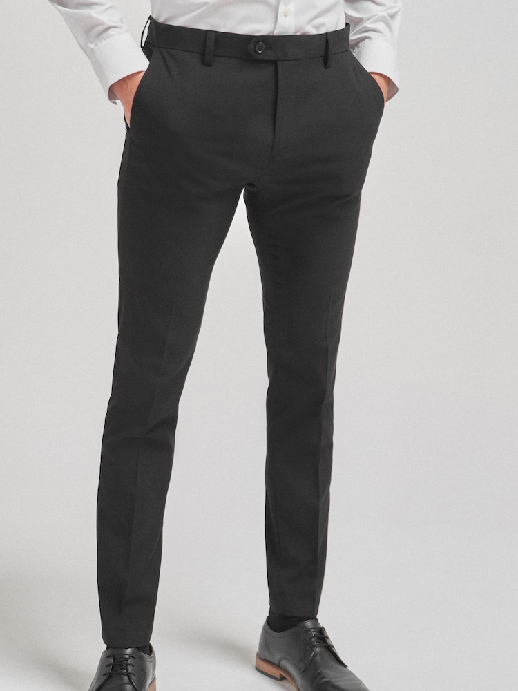 Black Super Skinny Fit Stretch Smart Trousers - Image 1 of 6