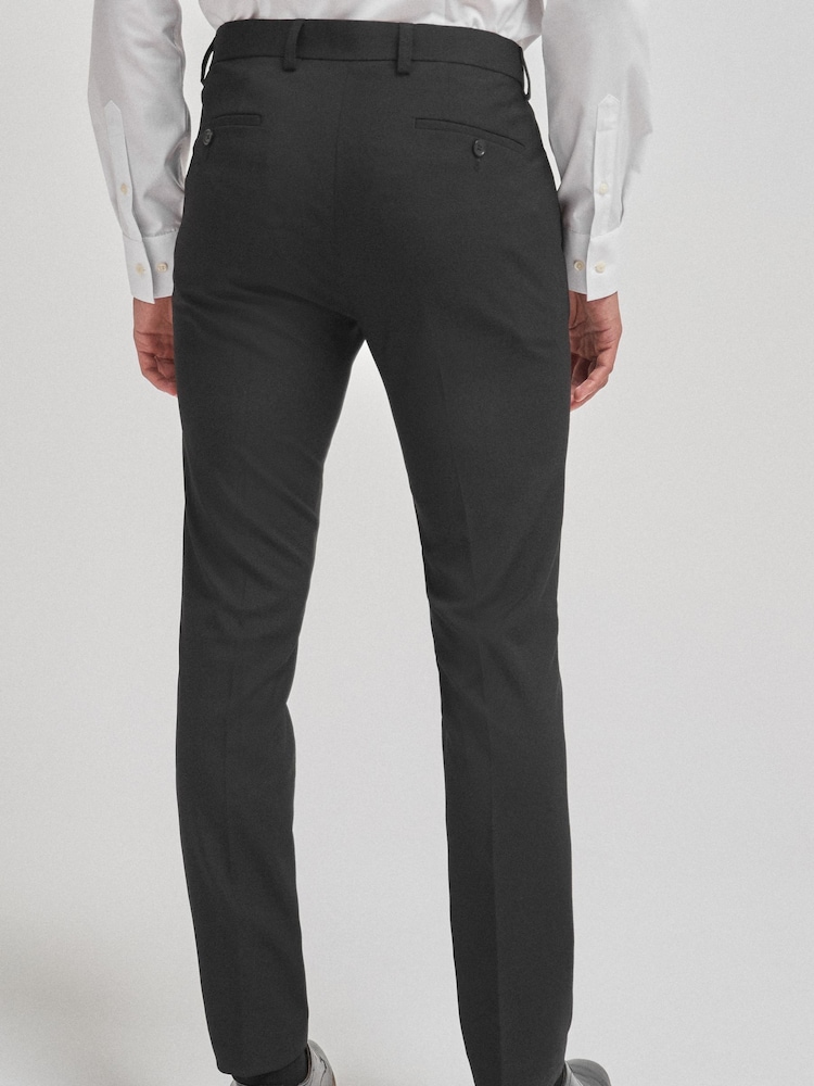 Black Super Skinny Fit Stretch Smart Trousers - Image 2 of 6