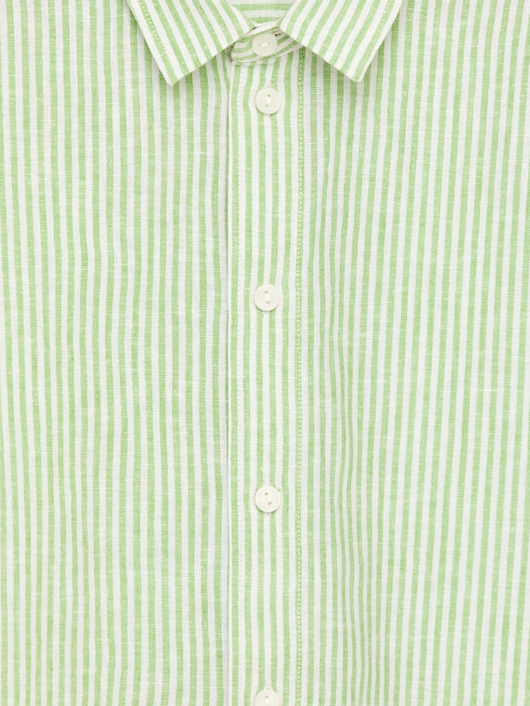ARKET Green Linen Blend Shirt - Image 2 of 2 ARKET Green Linen Blend Shirt - Image 2 of 2