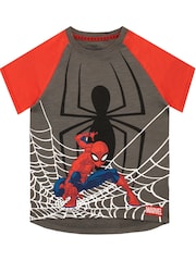 Character Brown Red/Grey Spiderman Short Sleeve 100% Cotton T-Shirt - Image 1 of 4