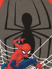 Character Brown Red/Grey Spiderman Short Sleeve 100% Cotton T-Shirt - Image 2 of 4