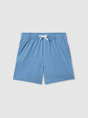 Reiss Sea Blue Shore 3-9 yrs Plain Drawstring Waist Swim Shorts - Image 2 of 4
