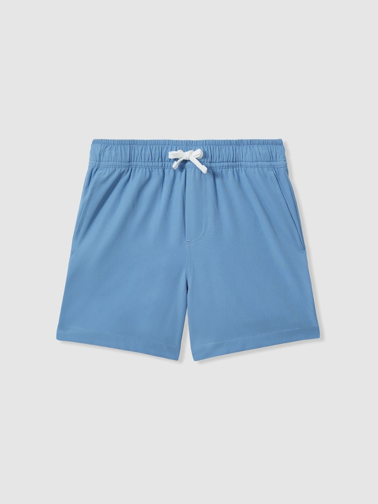 Reiss Sea Blue Shore 3-9 yrs Plain Drawstring Waist Swim Shorts - Image 2 of 4