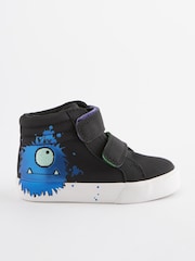 Black Glow In The Dark Monster Standard Fit (F) Warm Lined Touch Fastening Boots - Image 2 of 10