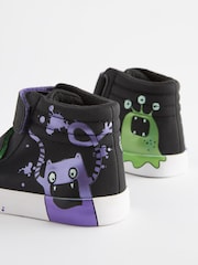 Black Glow In The Dark Monster Standard Fit (F) Warm Lined Touch Fastening Boots - Image 3 of 10