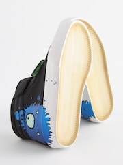 Black Glow In The Dark Monster Standard Fit (F) Warm Lined Touch Fastening Boots - Image 6 of 10