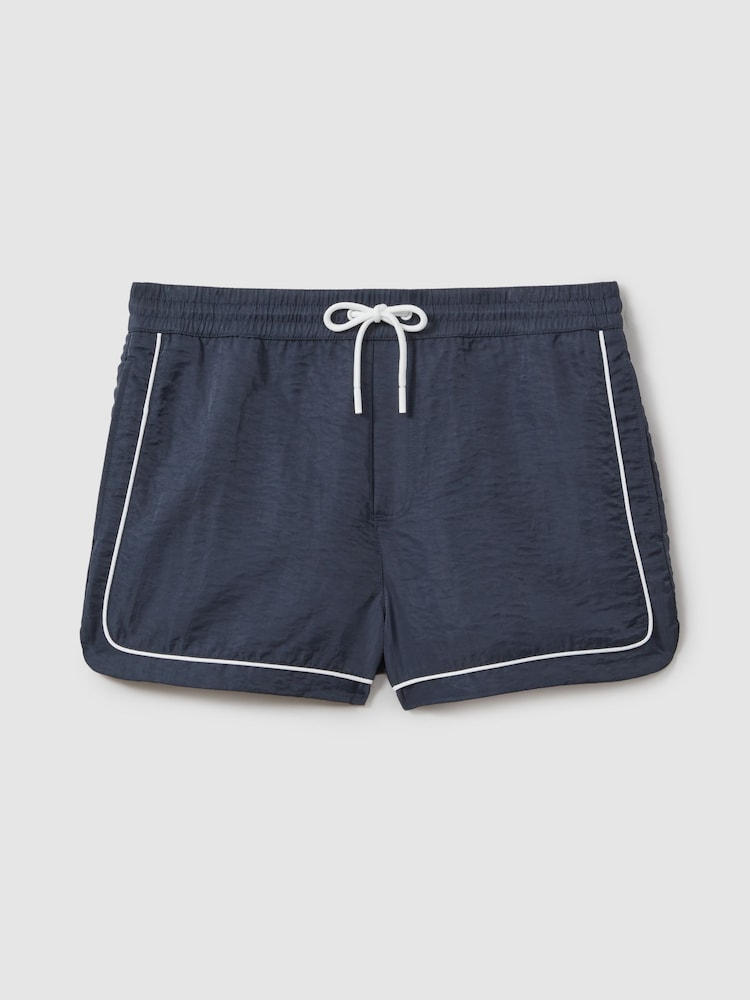 Reiss Navy Azure Piped Drawstring Swim Shorts - Image 2 of 6
