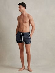 Reiss Navy Azure Piped Drawstring Swim Shorts - Image 3 of 6