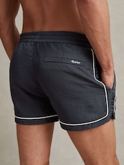 Reiss Navy Azure Piped Drawstring Swim Shorts - Image 5 of 6
