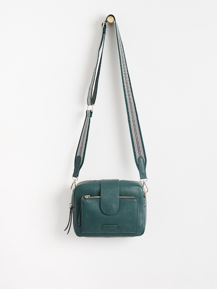 Oliver Bonas Green Charlee Striped Crossbody Bag - Image 2 of 6