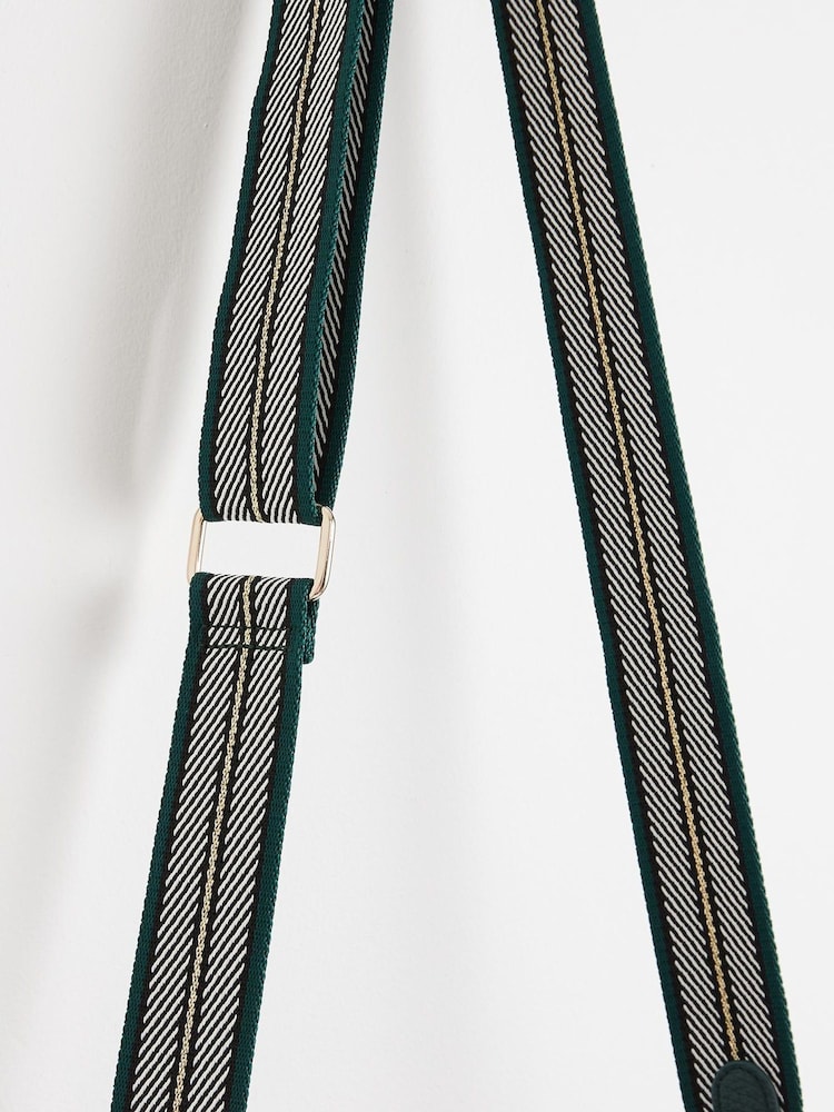 Oliver Bonas Green Charlee Striped Crossbody Bag - Image 6 of 6