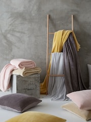 Catherine Lansfield Grey Raschel Velvet Touch Plush Extra Large Throw - Image 2 of 3