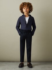 Reiss Navy Ruban 13-14 yrs Linen Cutaway Collar Shirt - Image 2 of 5
