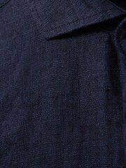 Reiss Navy Ruban 13-14 yrs Linen Cutaway Collar Shirt - Image 5 of 5