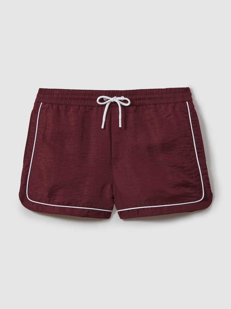 Reiss Brick Red Azure Piped Drawstring Swim Shorts - Image 2 of 7